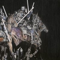 KNIGHTS 
 oil on canvas, 200x240cm