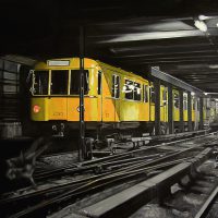 U-Bahn 
 oil on canvas, 160x320cm, 2009